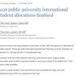 【澳洲留学】2026年澳洲大学国际生名额出炉！悉尼大学居首，多所院校配额增加！